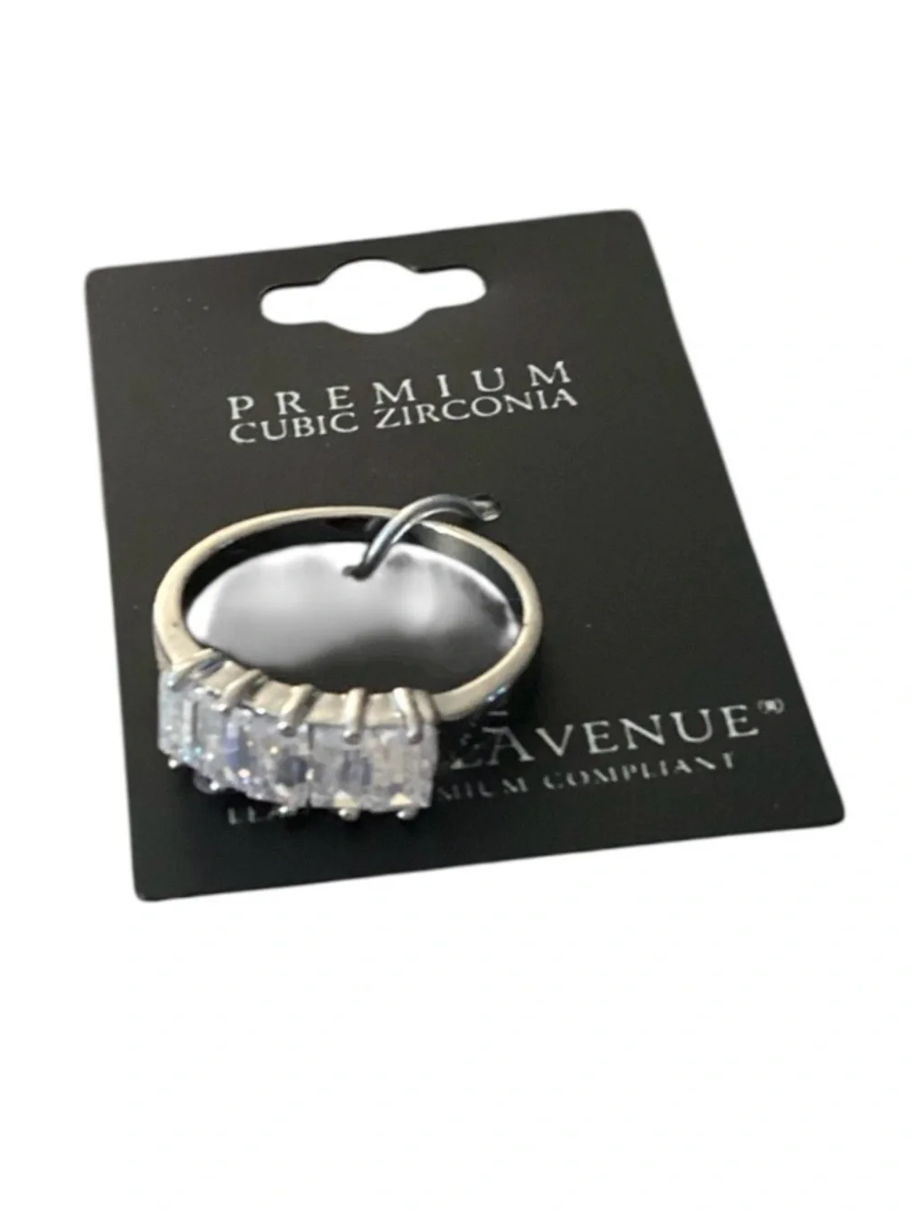 Crystal Avenue Romantic Night Cubic Zirconia Silver Tone Ring (NWT)- Size: 8 3/4